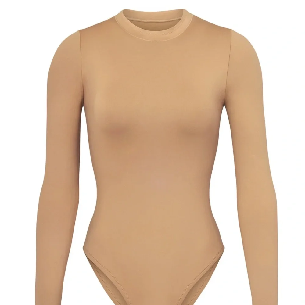 Skims Swim Long Sleeve One Piece Ochre M